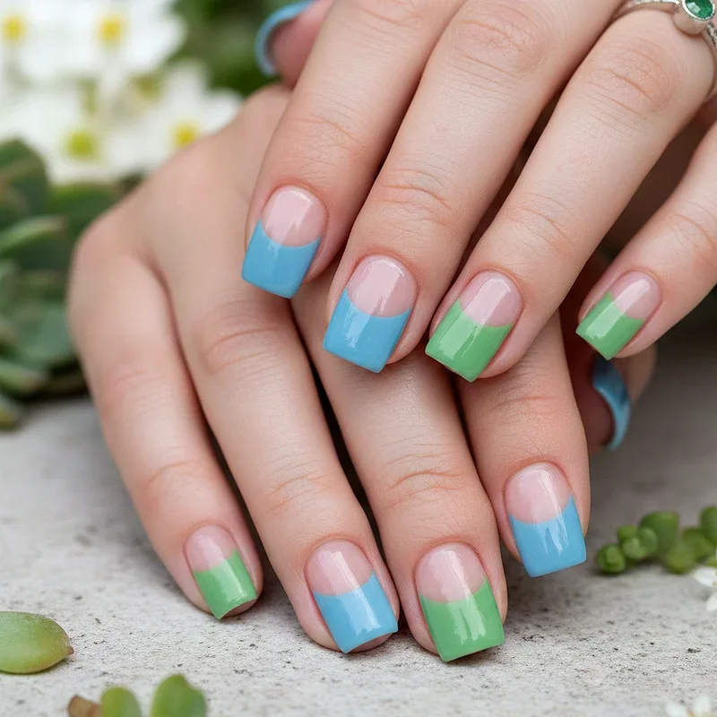 Blue and Green Nail Ideas