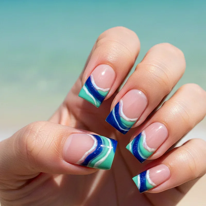 Blue and Green Nail Ideas