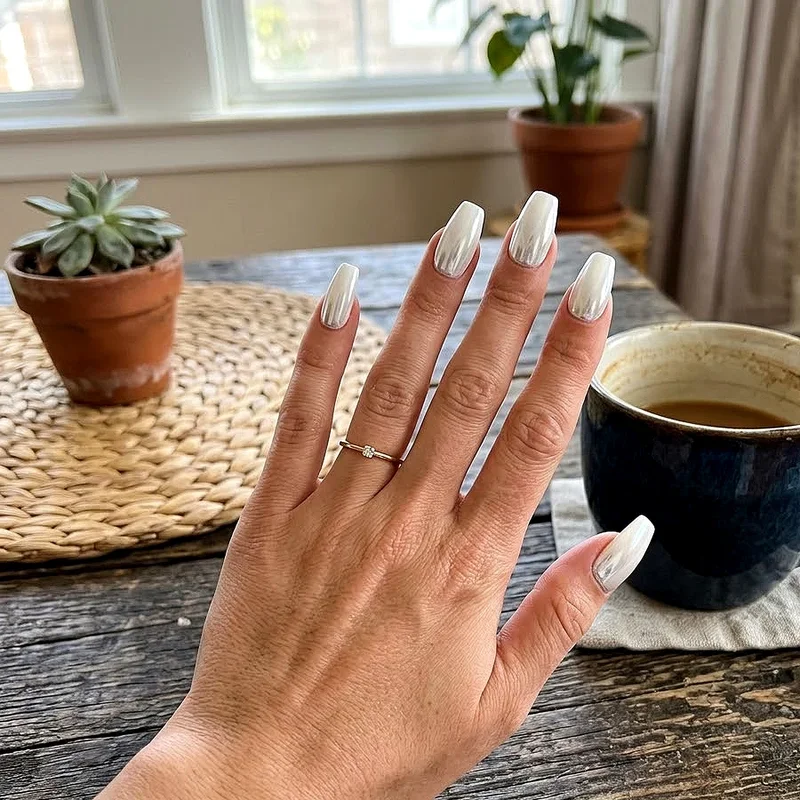 White Coffin Nail Ideas