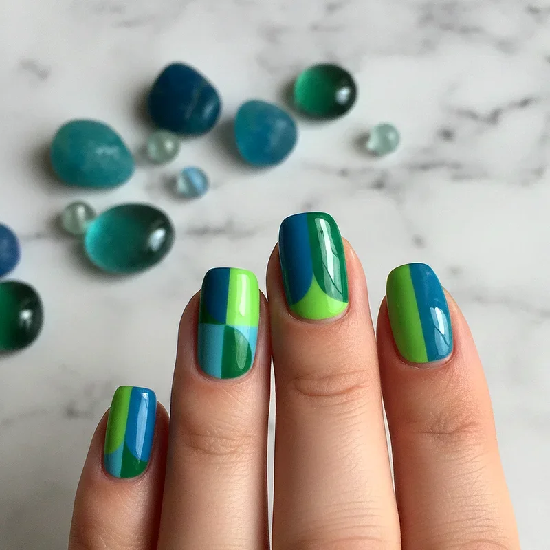 15 Blue and Green Nail Ideas for Fresh Colorful Manicures