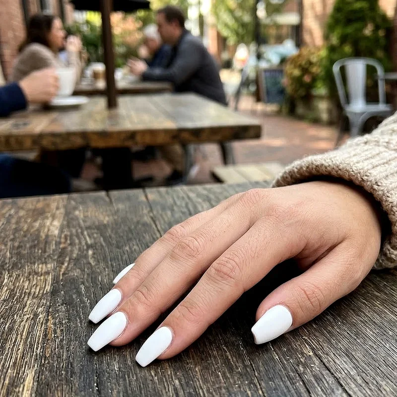 White Coffin Nail Ideas