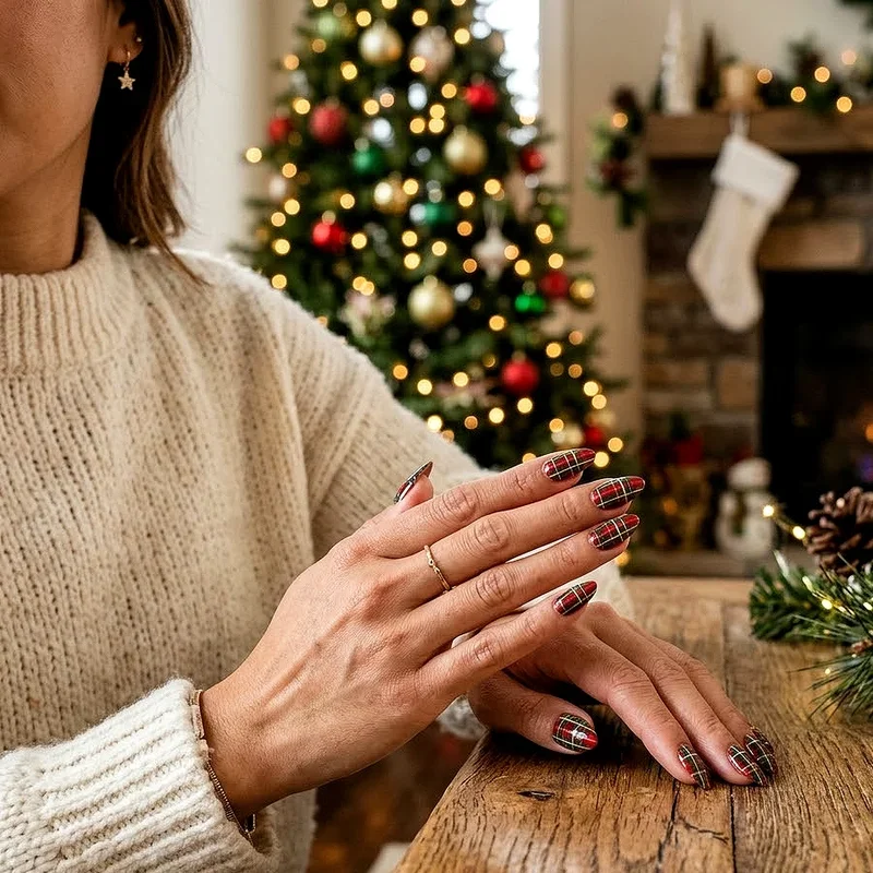 Almond Christmas Nail Ideas