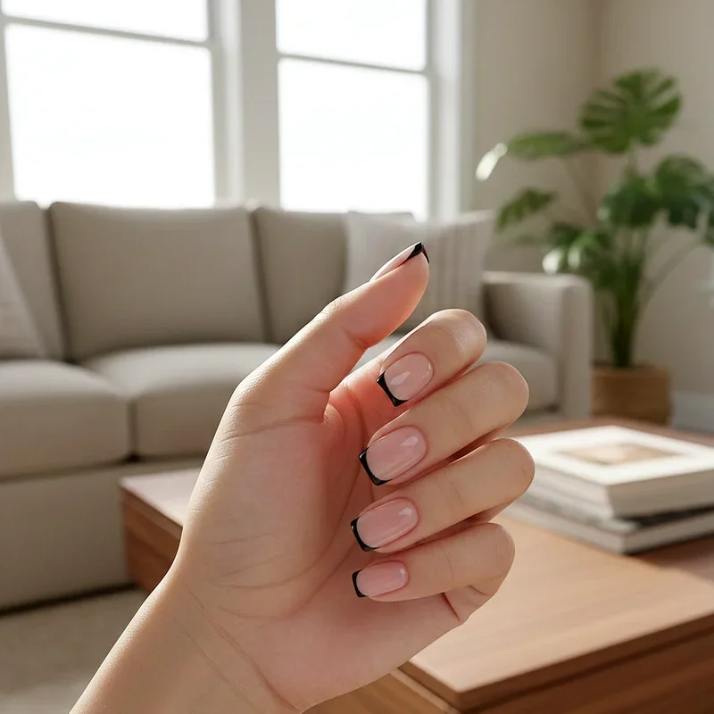 Black French Tip Nail Ideas