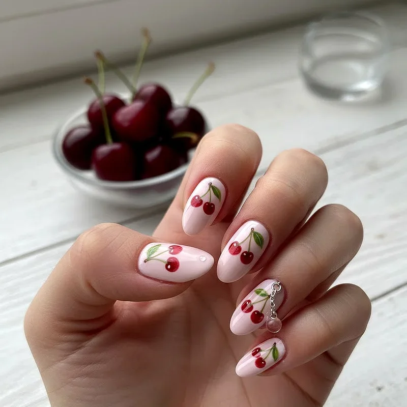 15 Cherry Nail Ideas for a Cute, Retro Style
