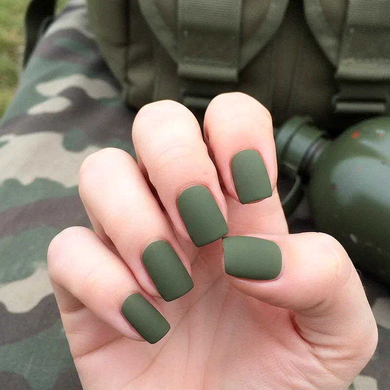 Army Green Nail Ideas