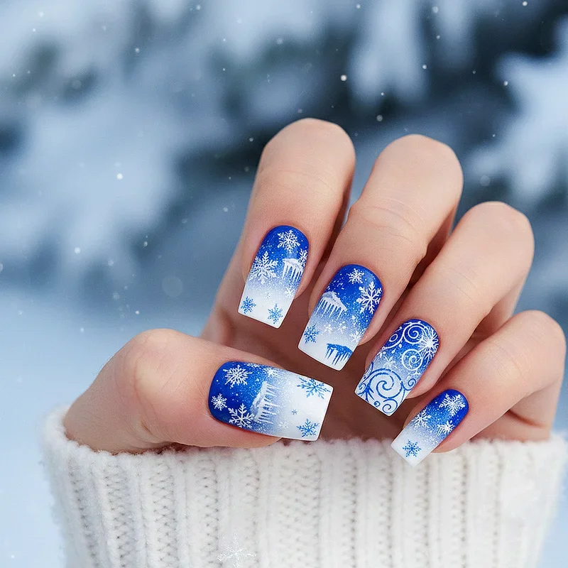 Blue and White Nail Ideas