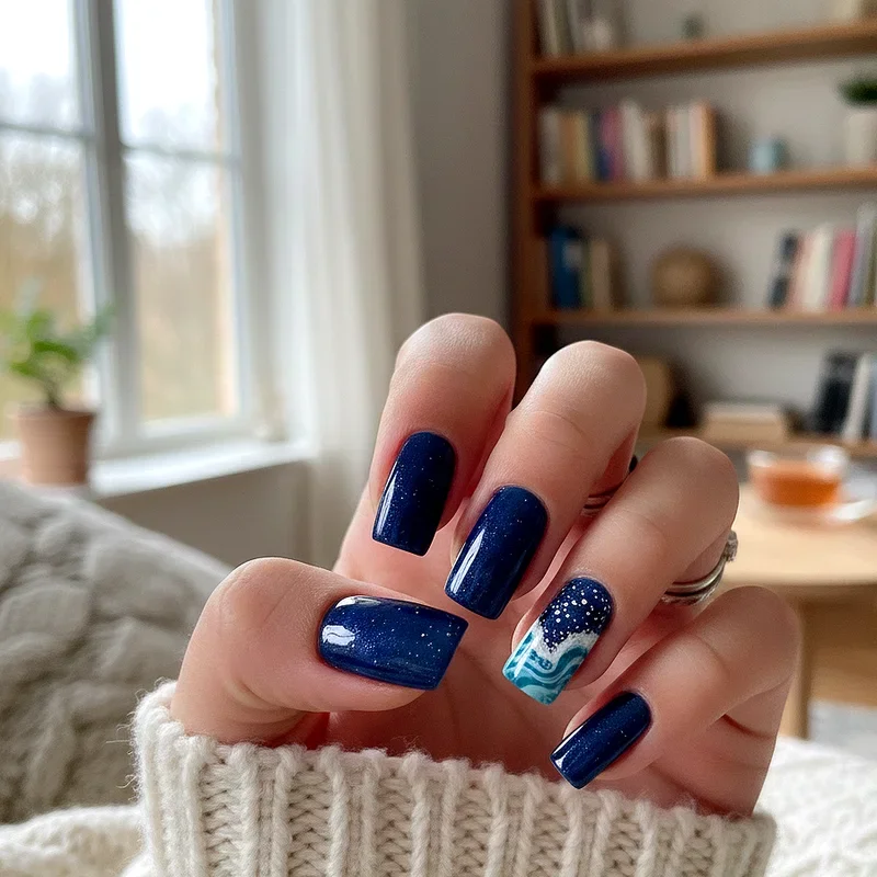 15 Blue Winter Nail Ideas for Chic Seasonal Manicures