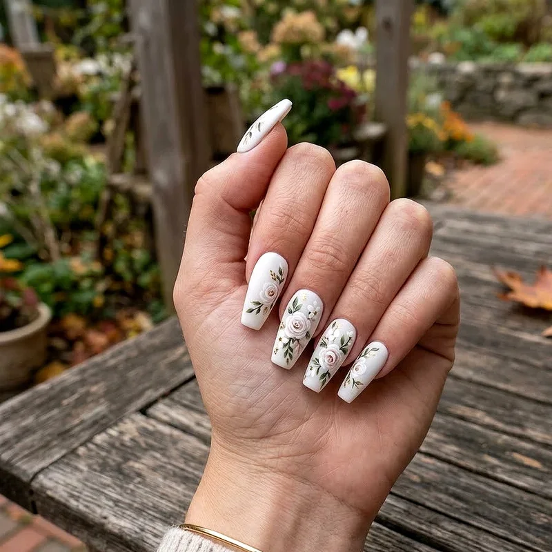 White Coffin Nail Ideas