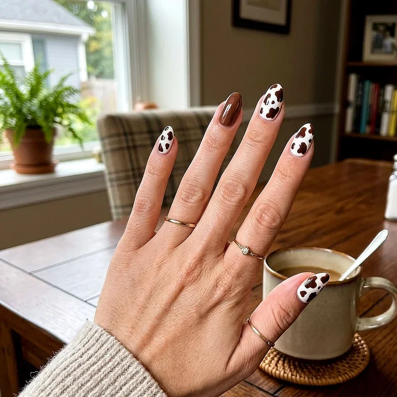 Brown and White Nail Ideas