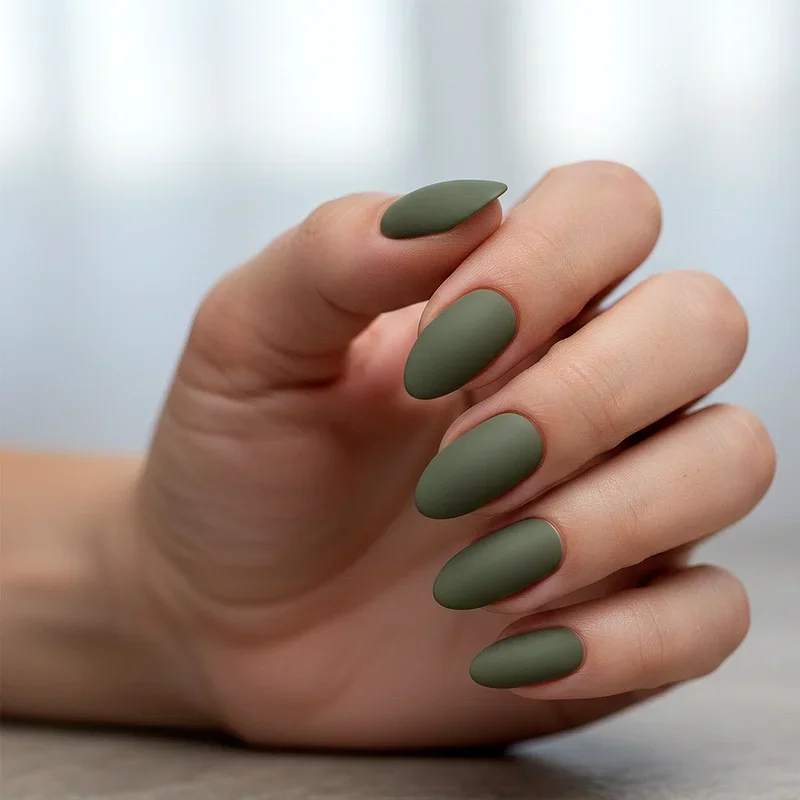 Olive Green Nail Ideas