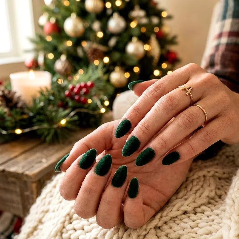 Almond Christmas Nail Ideas