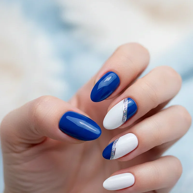 Blue and White Nail Ideas