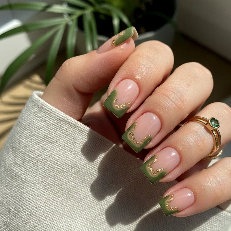 Olive Green Nail Ideas