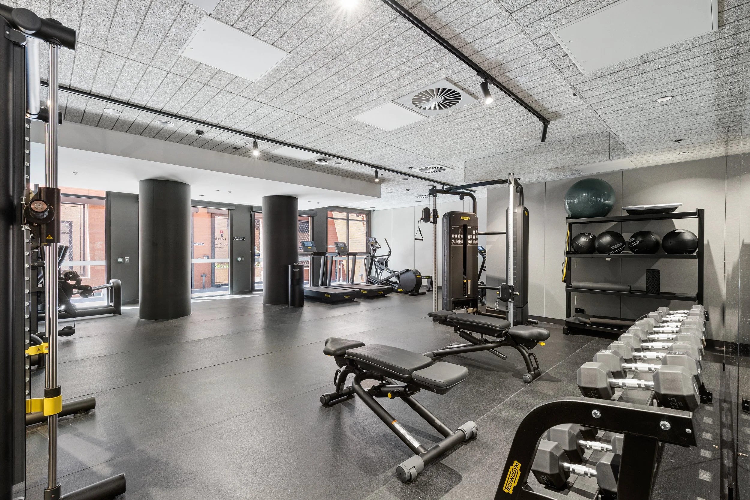 Resident gym at Melbourne corporate accommodation