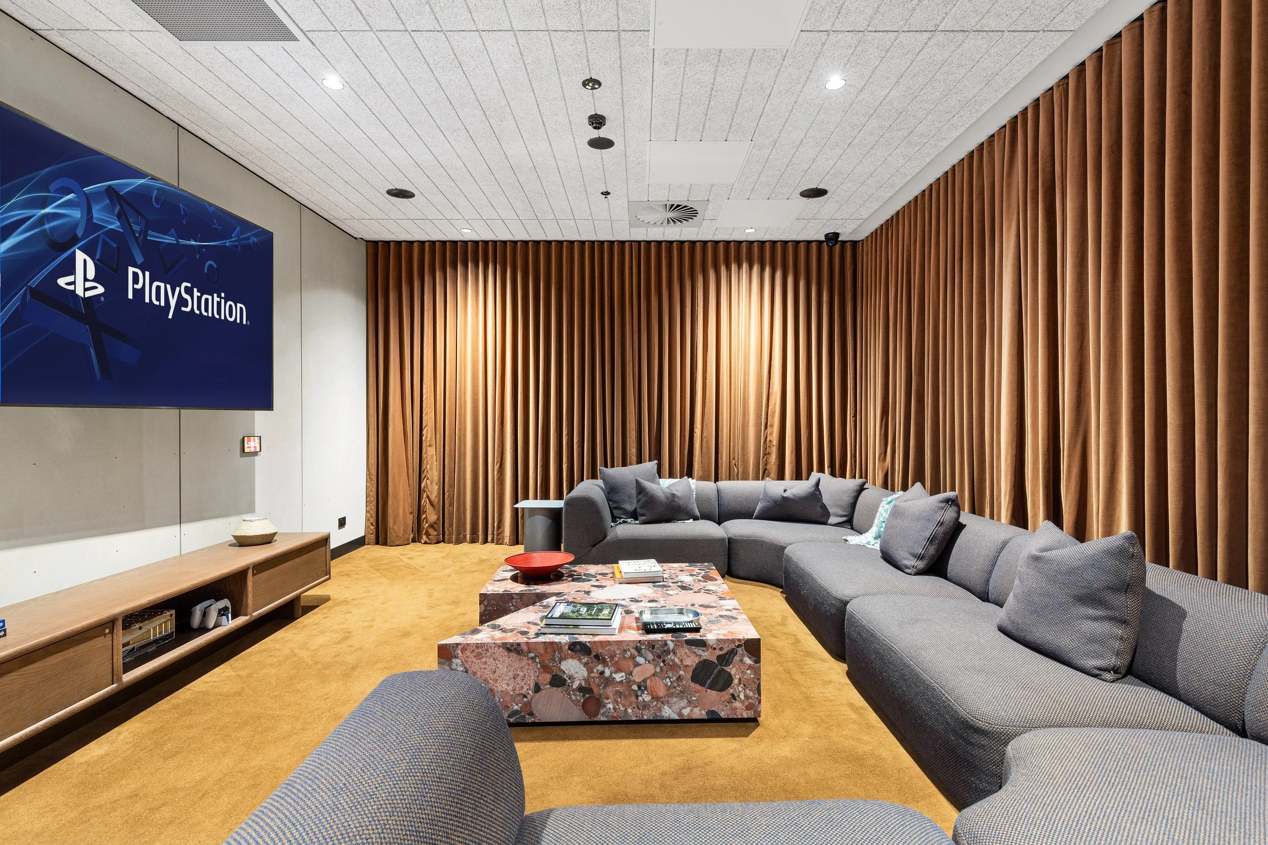 Shared cinema room available to guests staying in Melbourne apartments