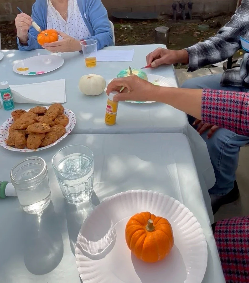 Our second Silver Circles pilot event was a festive gathering where seniors enjoyed painting pumpkins, sharing stories, and connecting through creativity and laughter