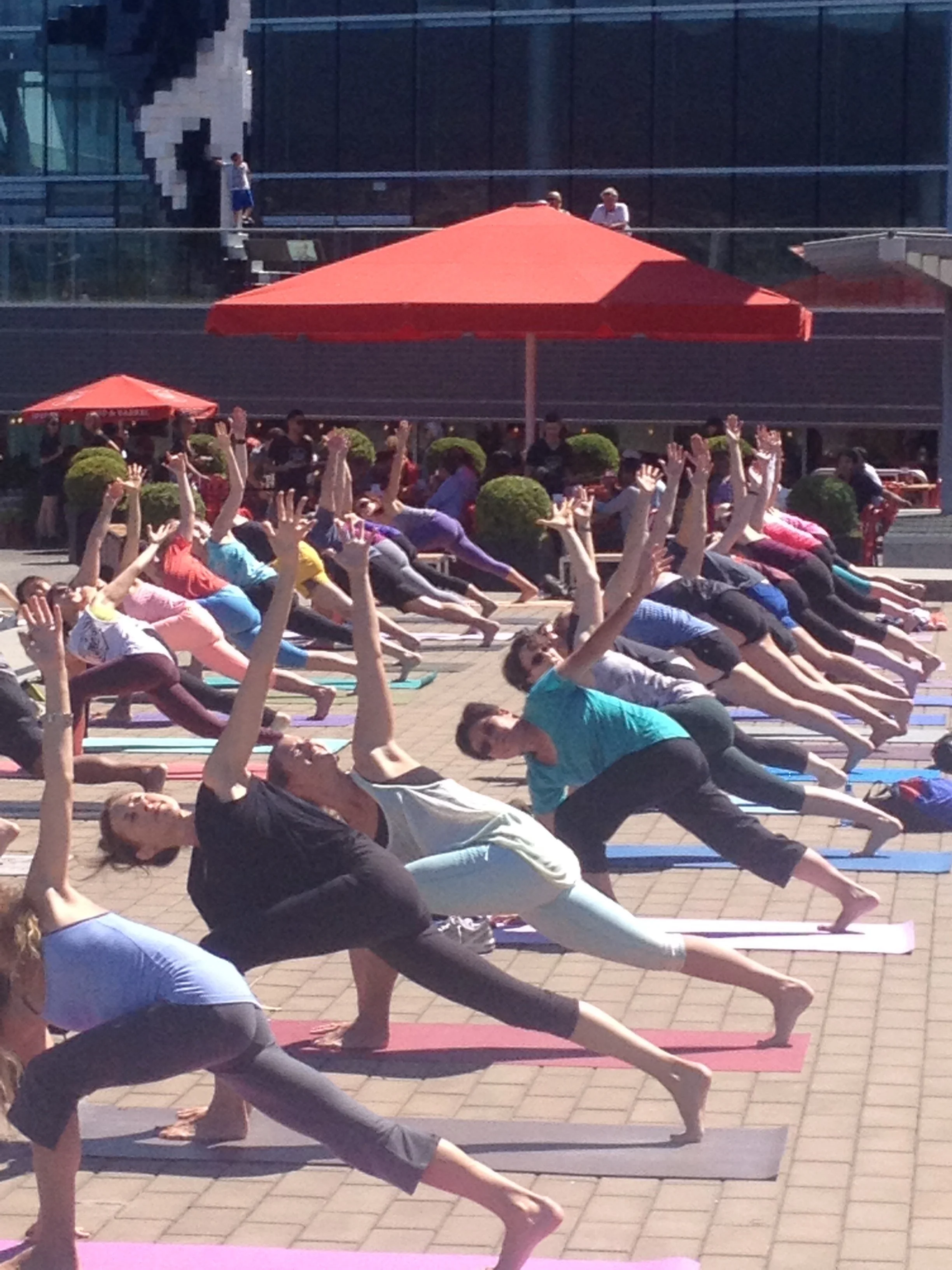 June 2015 - low lunge twist at nooner yoga with Eoin Finn in Vancouver