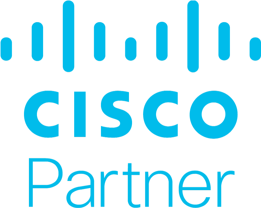 Cisco Partner logo in blue with a stylized signal icon above the word 'cisco' and the word 'Partner' below.