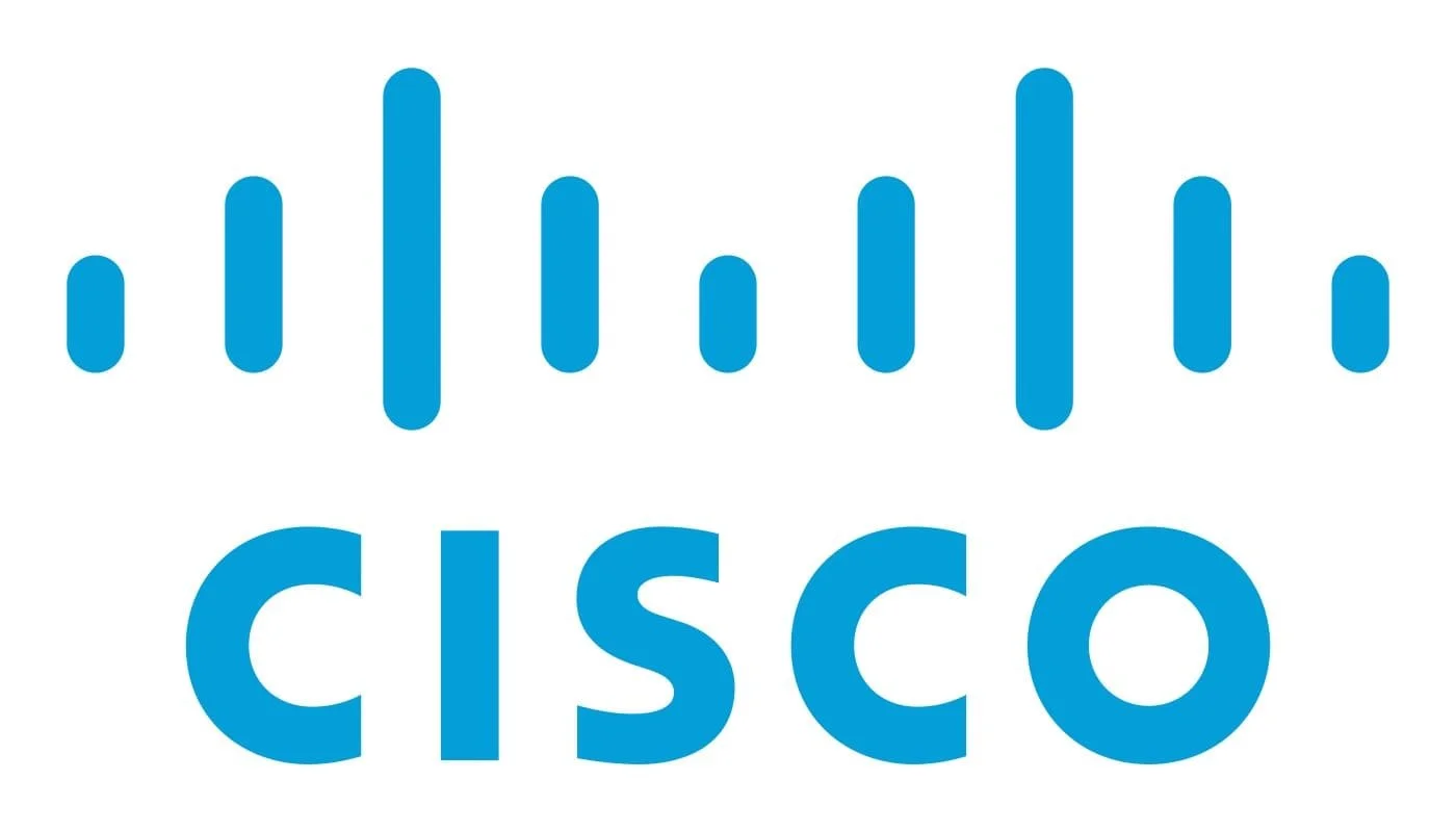 Blue Cisco logo with a stylized bridge icon above the company name.
