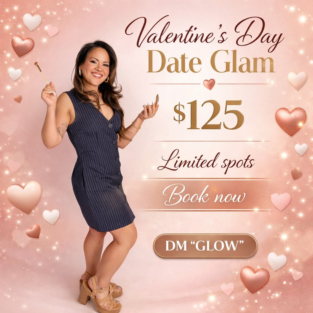 Valentine&rsquo;s Day Date Glam 💘✨

Soft glam, flirty eyes, and a glow that lasts all night&mdash;perfect for date night, Galentine&rsquo;s, or just because. 💄💋
Valentine&rsquo;s Day Date Glam is $125 + limited spots!

Want yours? DM &ldquo;GLOW&r