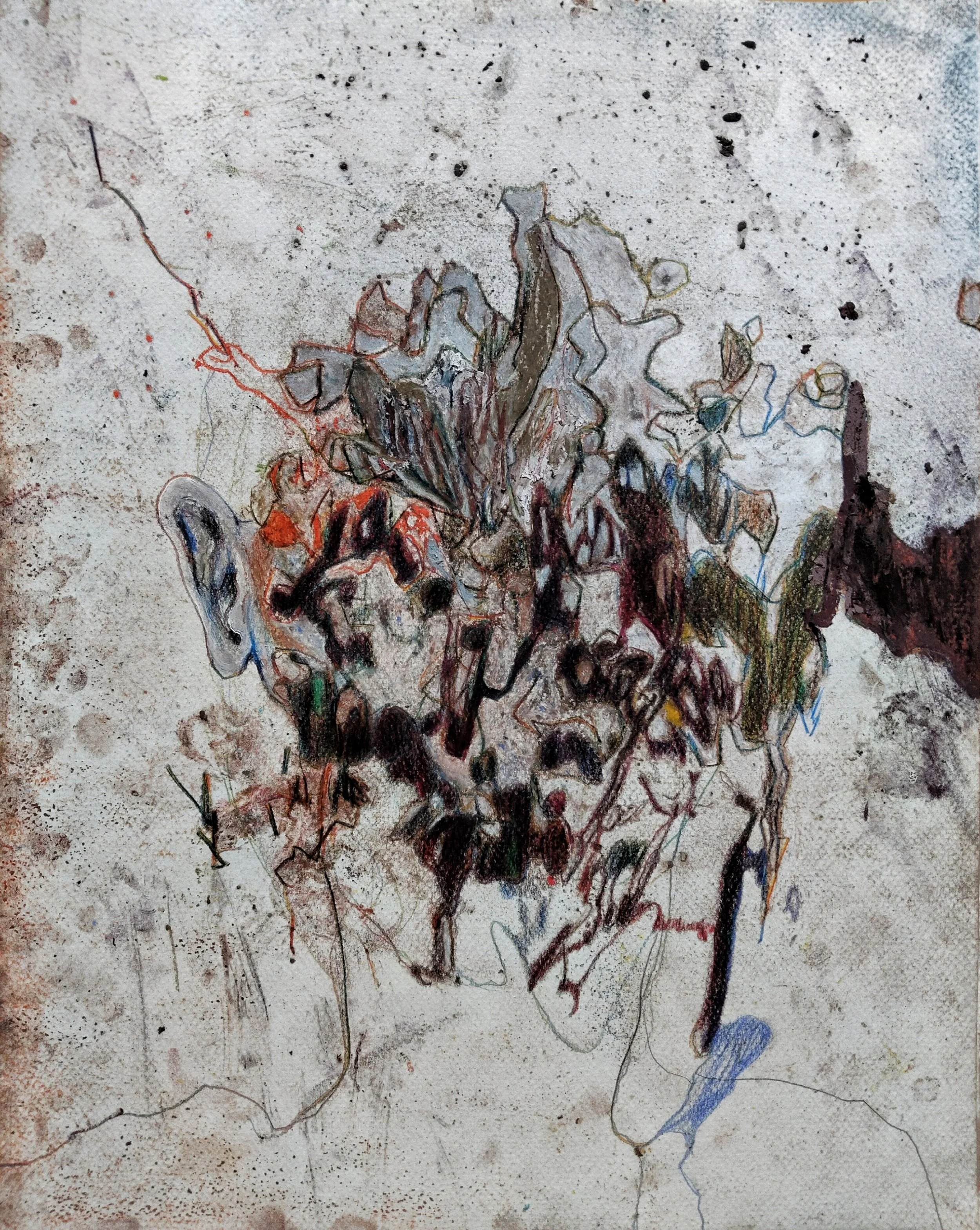 Untitled. Oil pastels and pencils on paper, 31x40cm