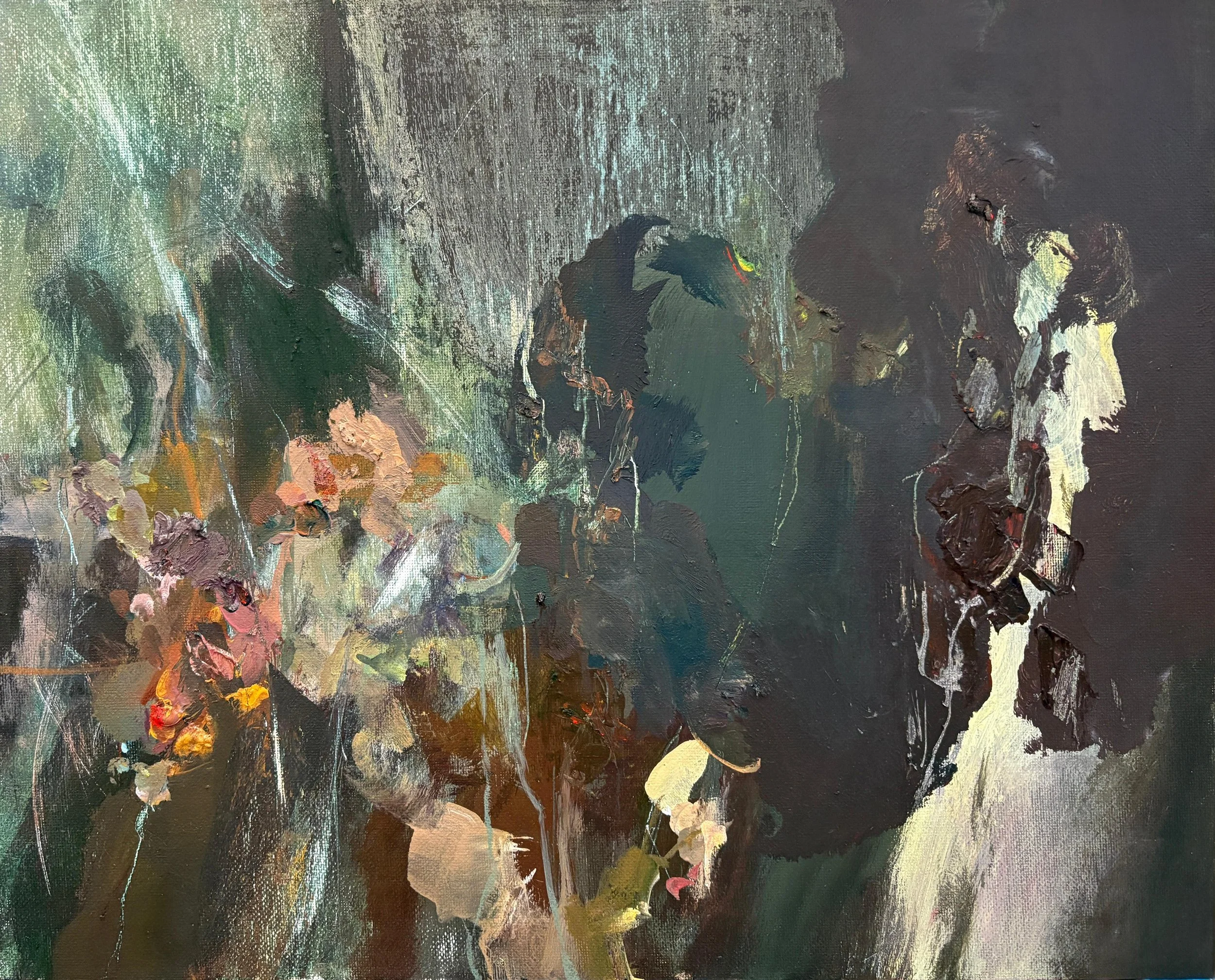 Untitled. Acrylics on canvas mounted on wooden panel, 41x25cm