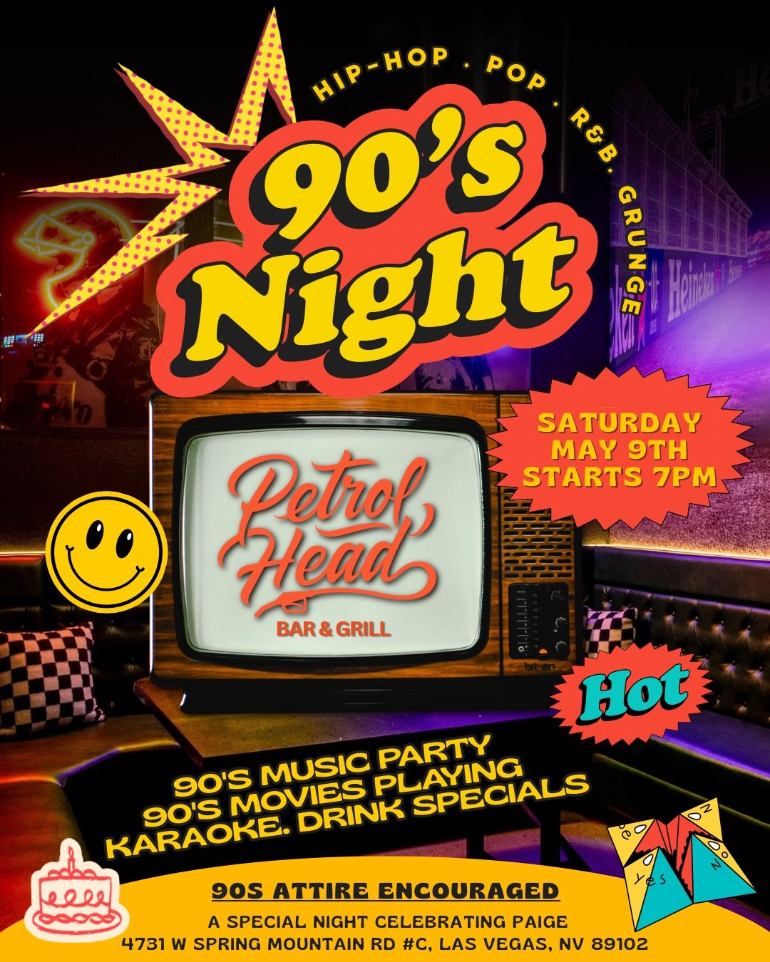 90&rsquo;s called&hellip; they said pull up to Petrol Head 📟🔥

Hip-hop, pop, R&amp;B, grunge &mdash; all night
🎤 Karaoke
🎬 90&rsquo;s movies playing
🍸 Drink specials

Throw on your best 90&rsquo;s fit and let&rsquo;s run it back 💿
Celebrating P