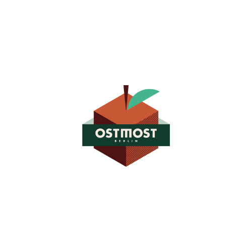 Grafik eines Apfels mit der Aufschrift "Ostmost Berlin".