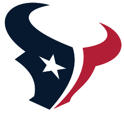 Houston Texans NFL team logo with a stylized bull's head in blue, red, white, and black.