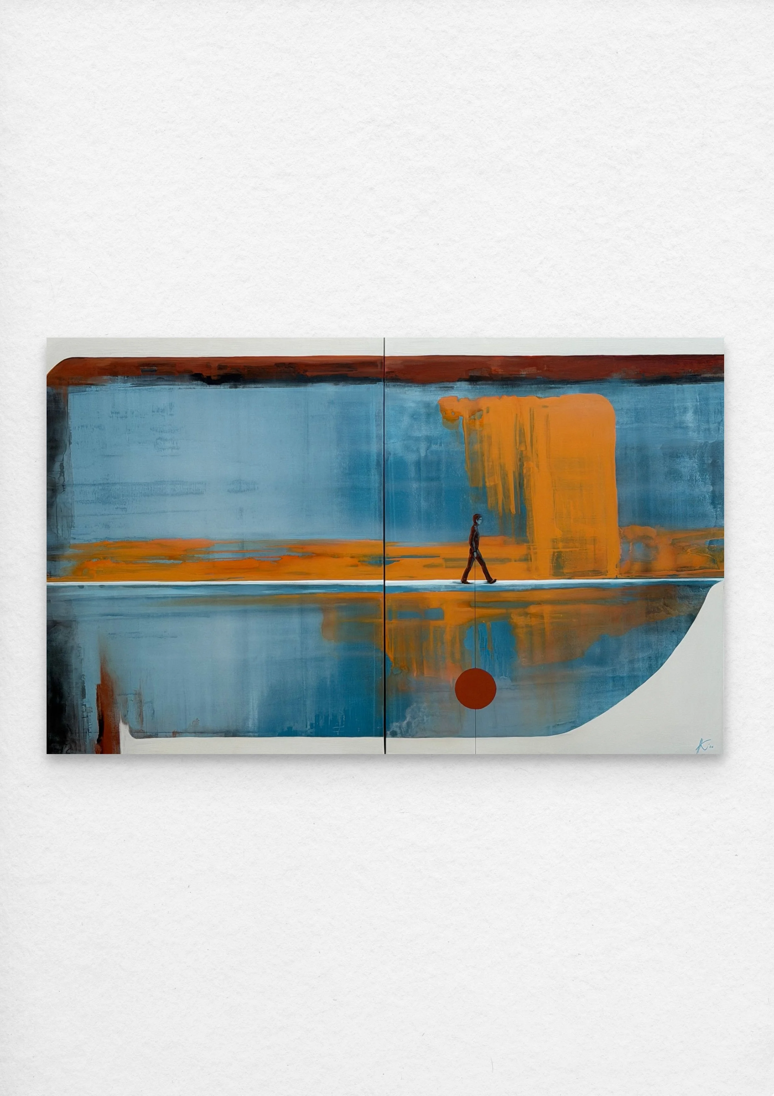 "The Weight of Hope" ( Diptych ) 2026. Price 3000 Є.

An exploration of hope as something we carry with us through moments of transition and uncertainty. I am interested in its dual nature - both delicate and resilient, light enough to inspire moveme