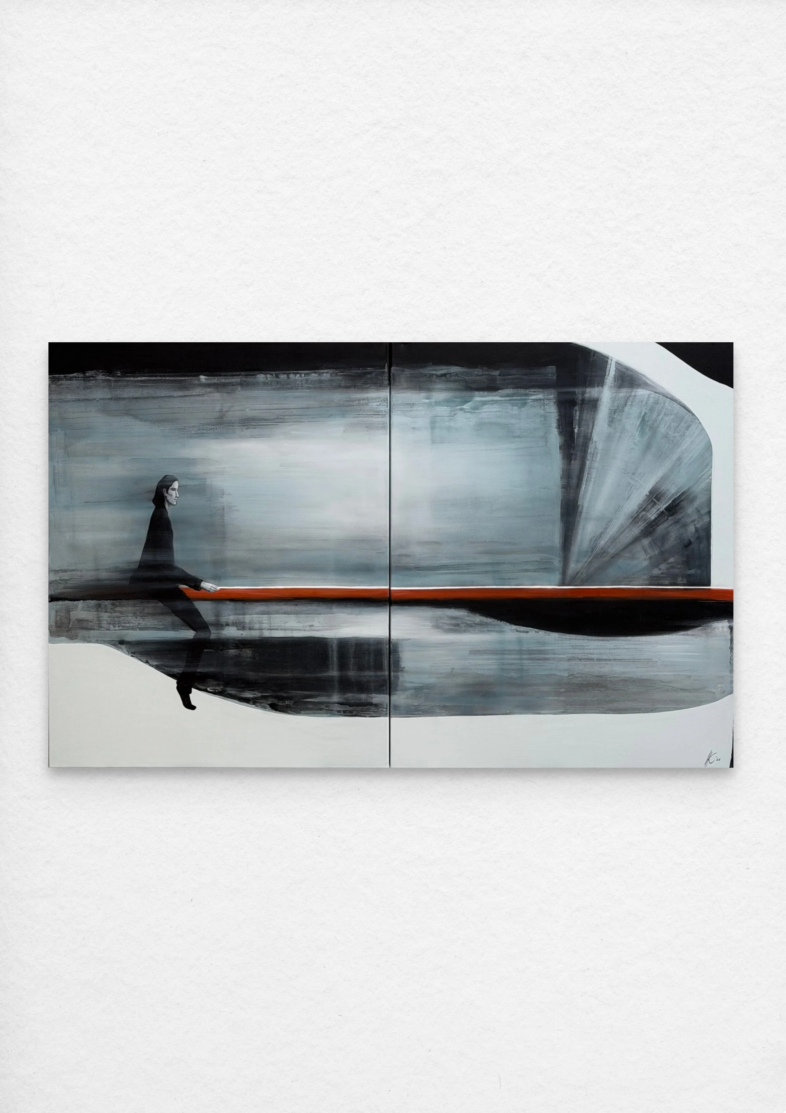 "The Thread That Remains" ( Diptych ) 2026. Price 3000 Є.

An exploration of the invisible connections that stay with us through periods of change. I am interested in the emotional threads that continue to shape our inner lives - fragments of memory,