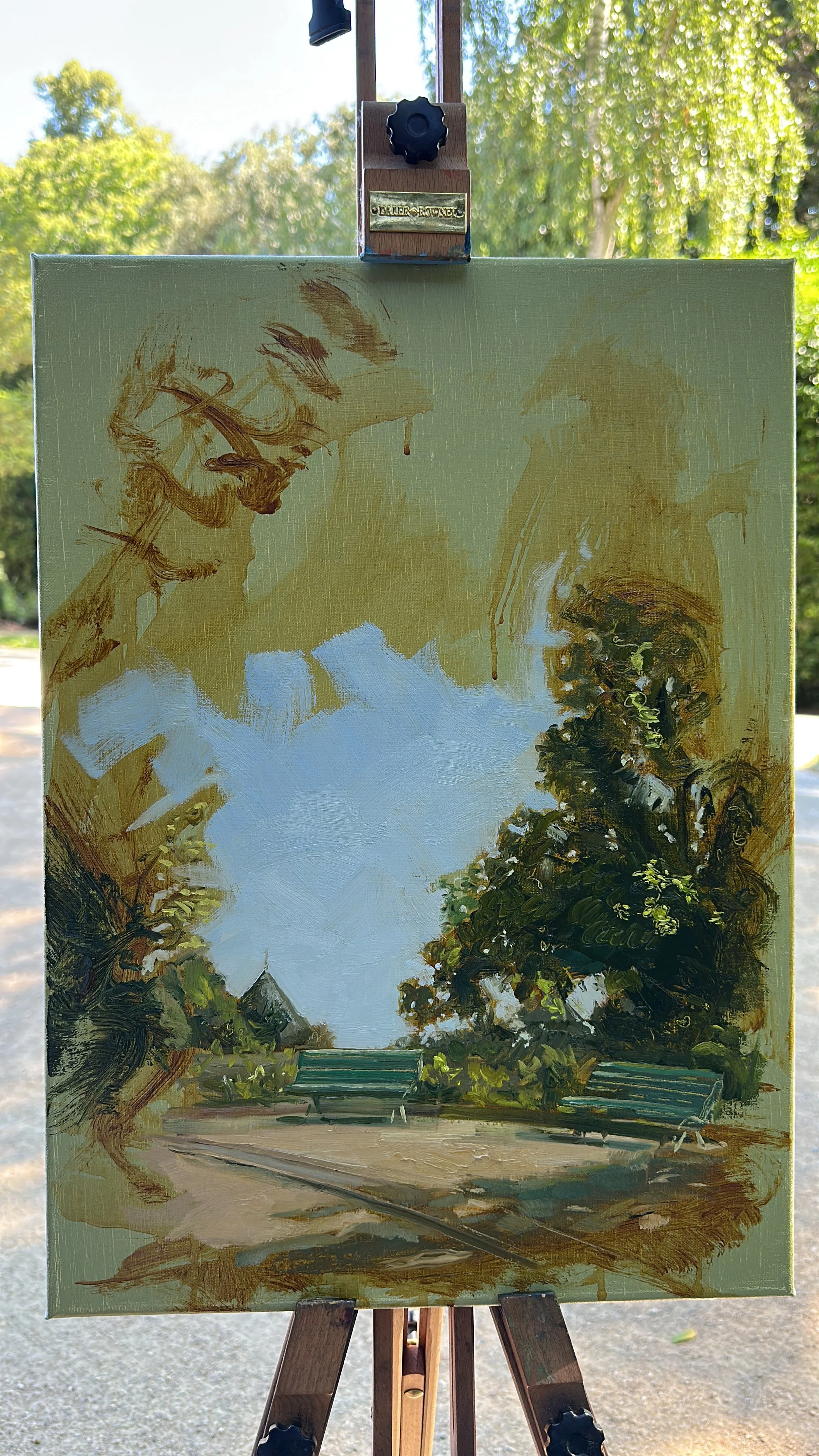 Stage peinture plein air aux portes de Paris avec Edgar Saillen, peinture à l’huile sur toile.