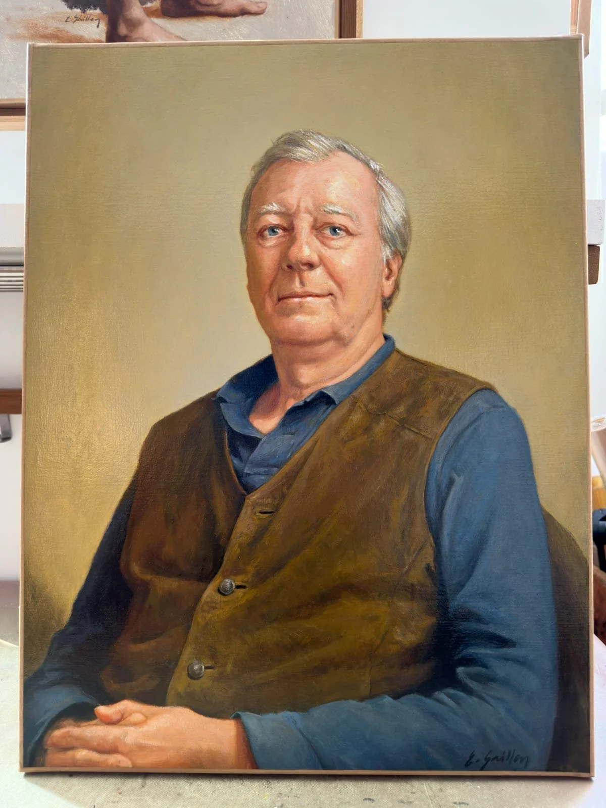 Œuvre sur mesure d’après photo, peinture classique selon la méthode des maîtres anciens, par Edgar Saillen.