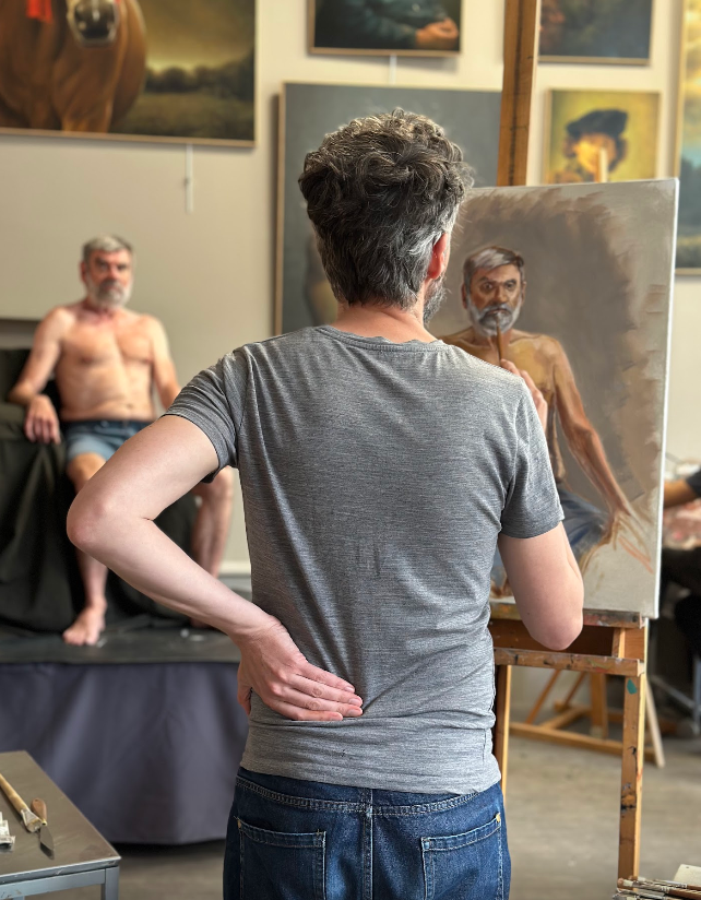 Cours de portrait à l’huile à Laval, enseignement par Edgar Saillen.