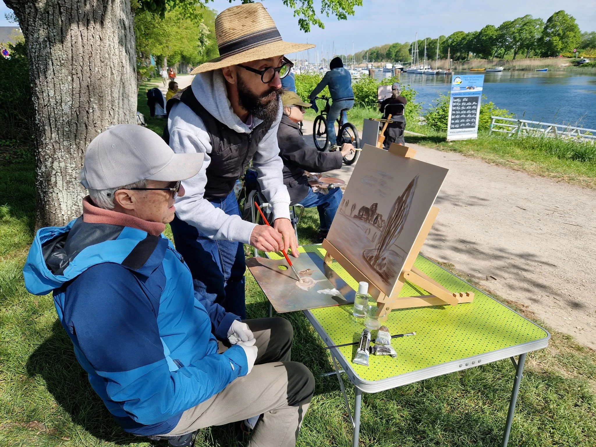 Srage d'été de peinture à l'huile en bord de mer.