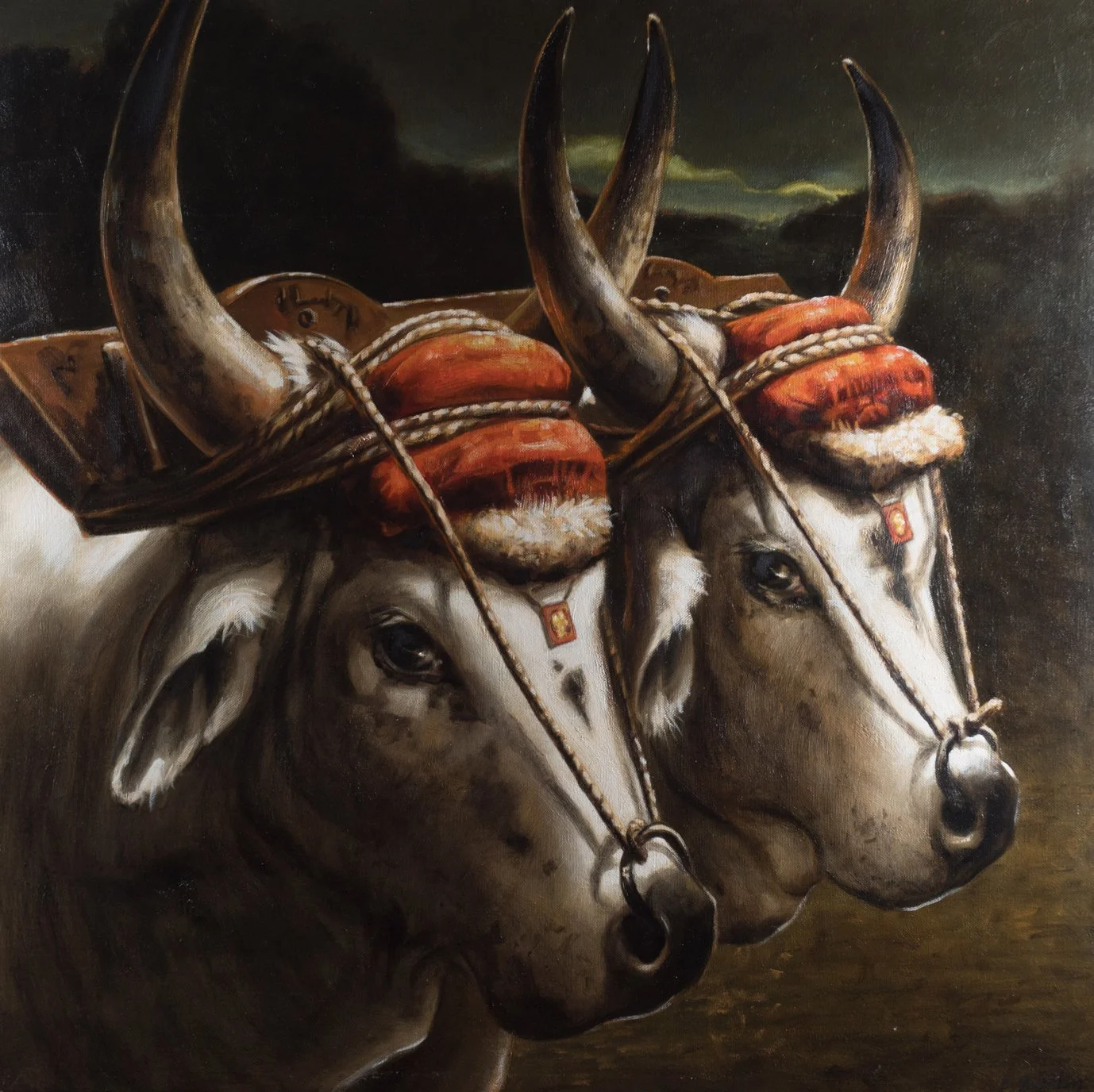 Tableau animalier par Edgar Saillen, restituant le caractère et l’émotion du sujet avec un rendu digne d’un musée.