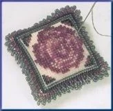 Mill Hill Cross Stitch Kit Beaded Pin Pillow Vintage Rose MHBPP1