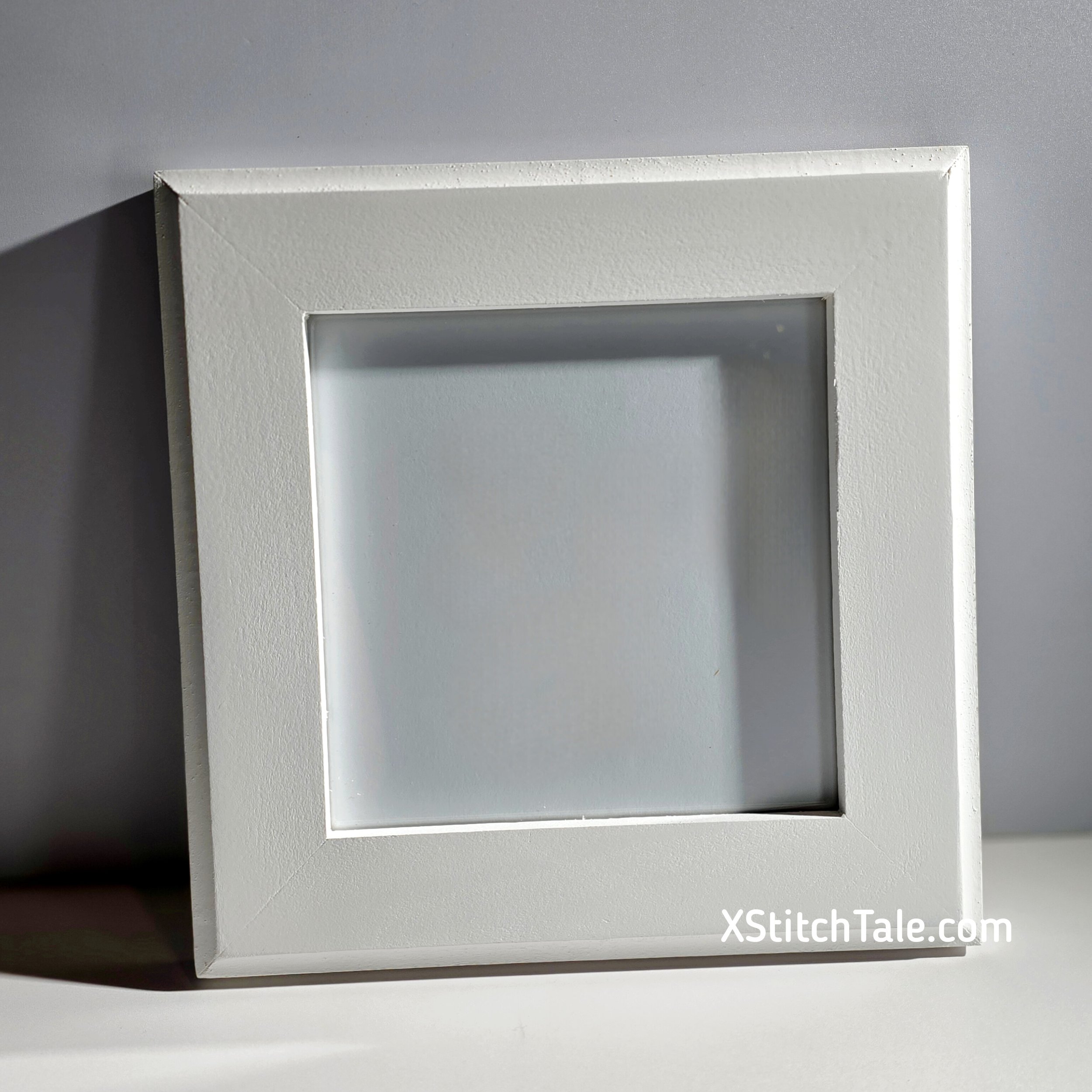 Signed & Numbered 6x6 wood frame featuring a 1.5" Outside Cove molding style and a glass-smooth painted finish.