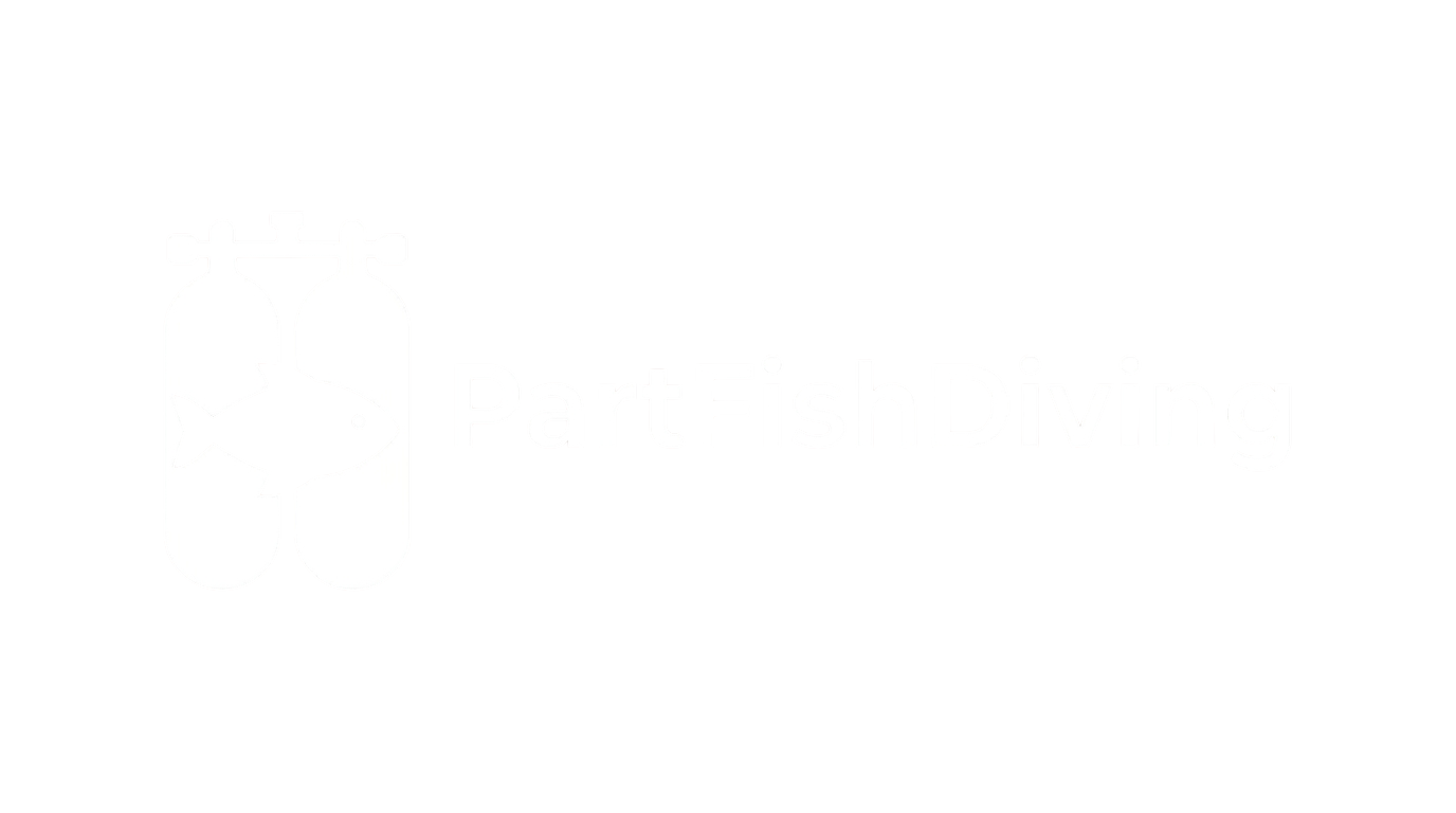 PartFishDiving Logo in white