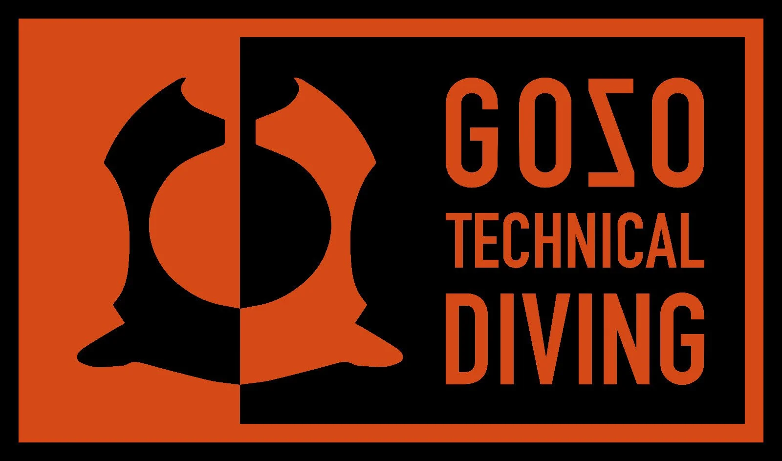 Gozo Technical Diving Logo, black and orange
