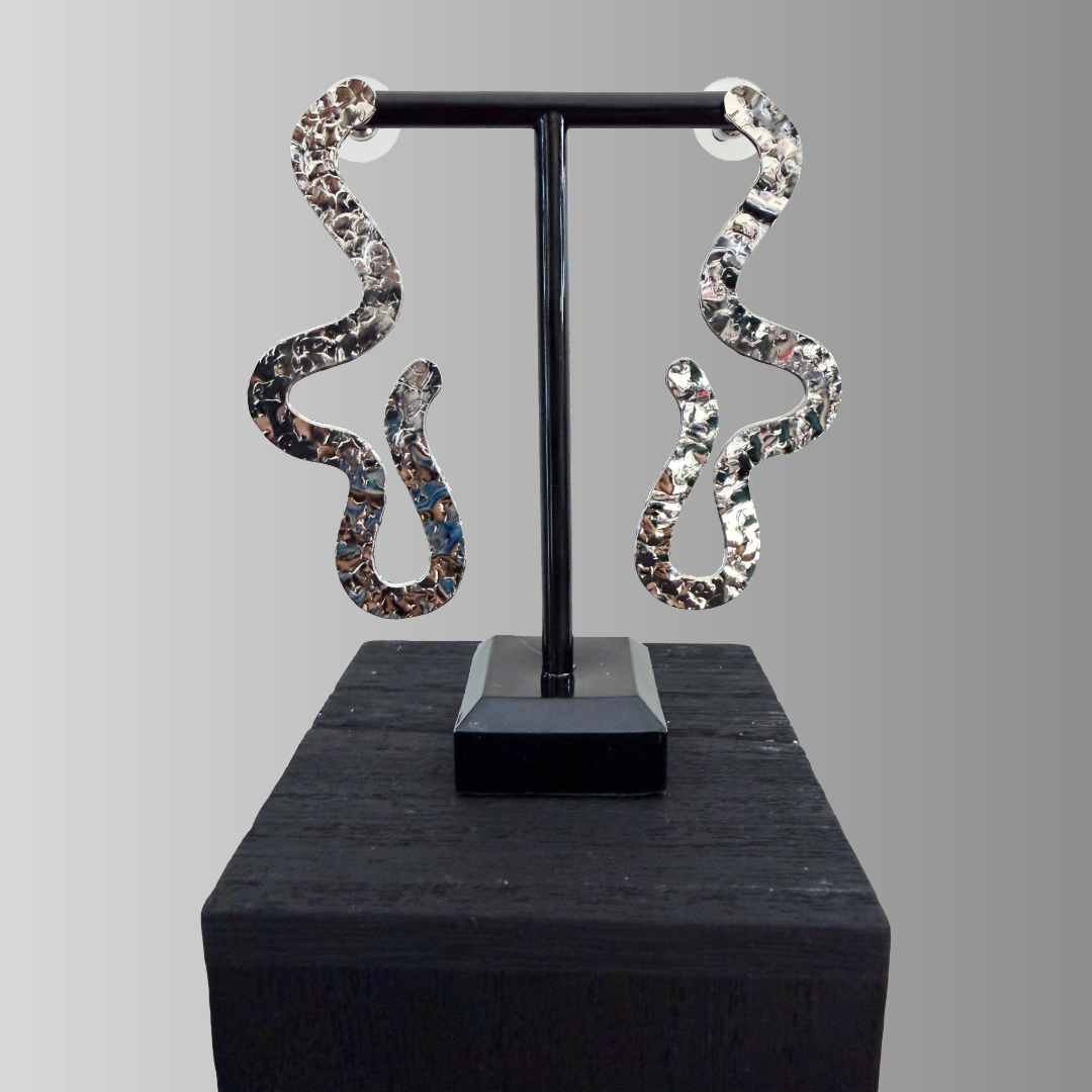 Silver Ripple Earrings