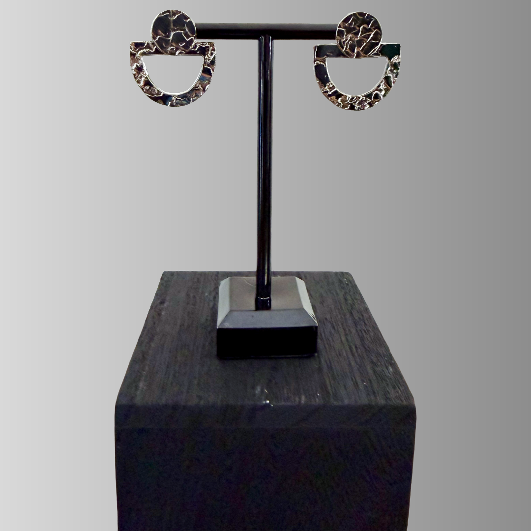 Silver Half Circle Jacket Studs