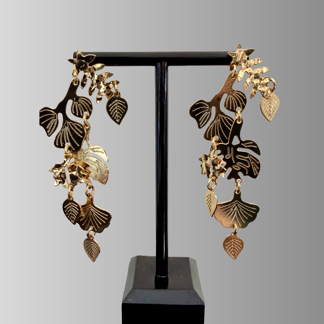 Small Gold Leaf Mobile Earrings