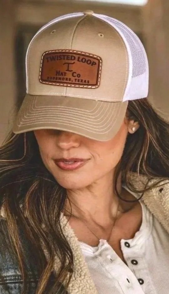 Twisted Loop Heritage Leather Patch Cap - Tan