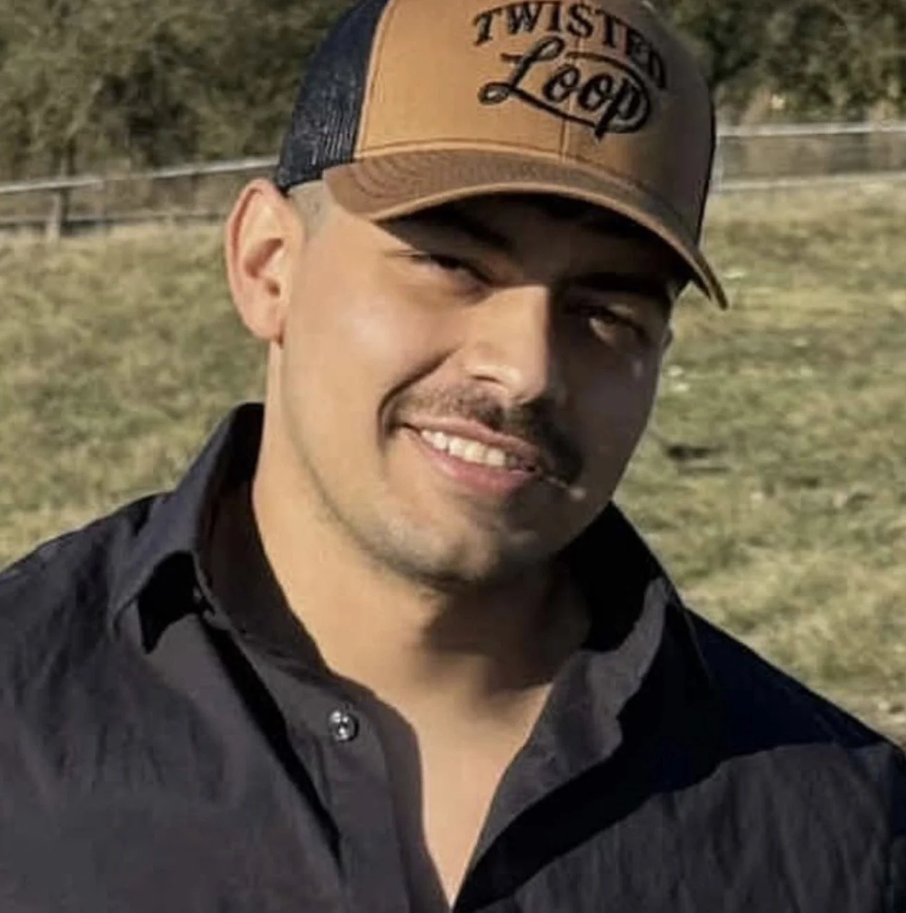 The New Twisted Loop Cap - Carmel/black mesh with Black thread