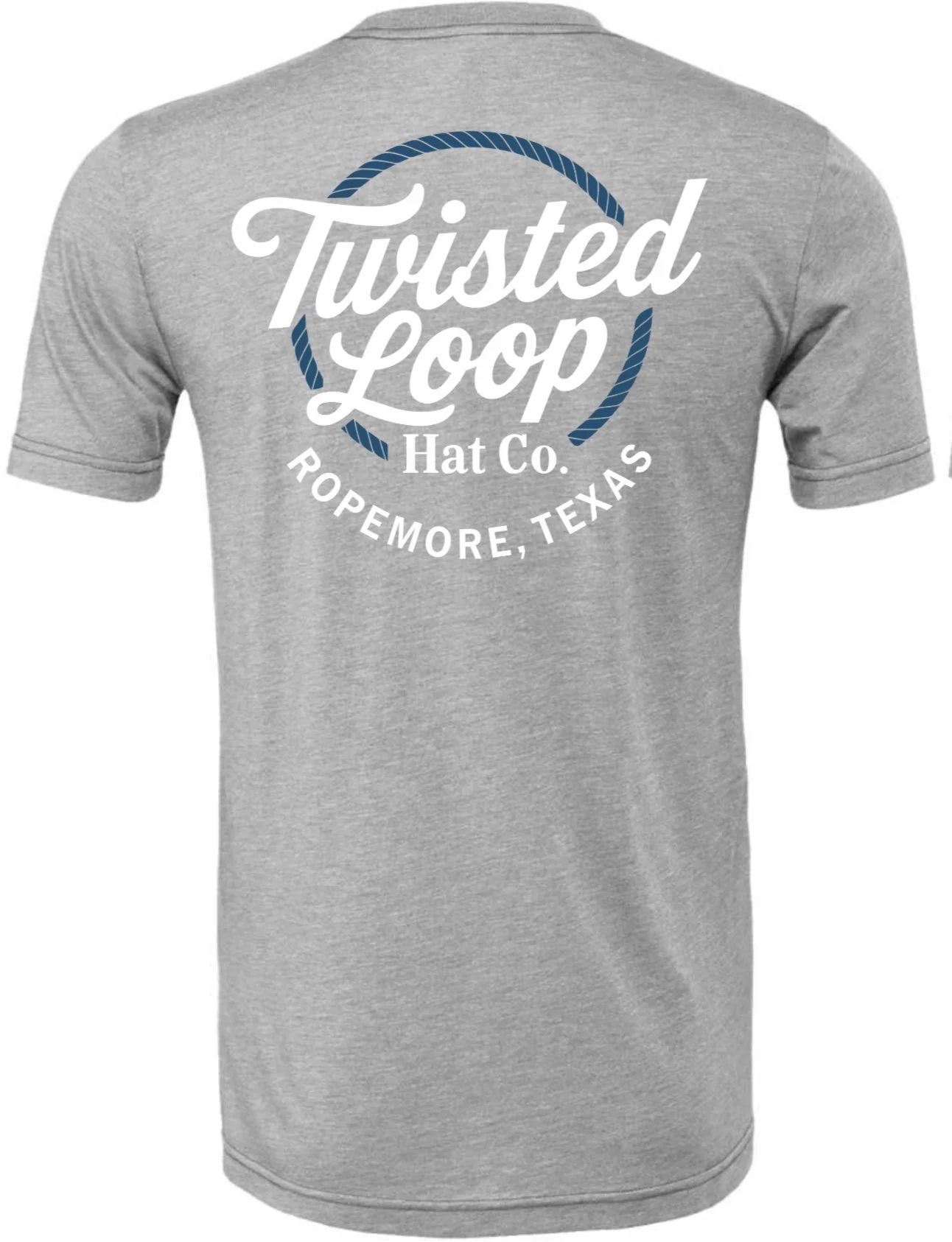 Twisted Loop Hat Co.™ Tee – Heather Grey – Ropemore, Texas