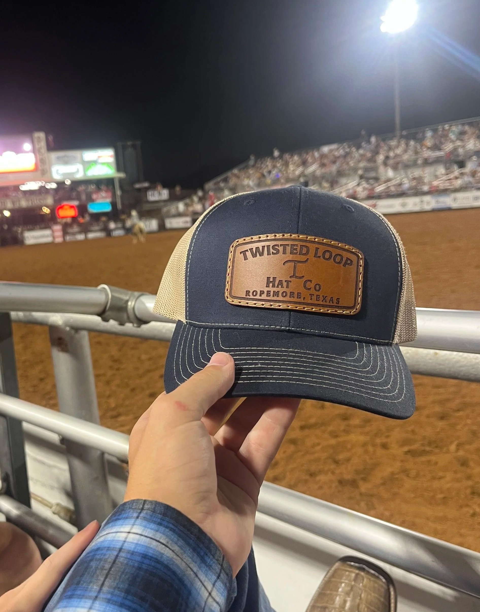 Twisted Loop Heritage Leather Patch Cap - Navy