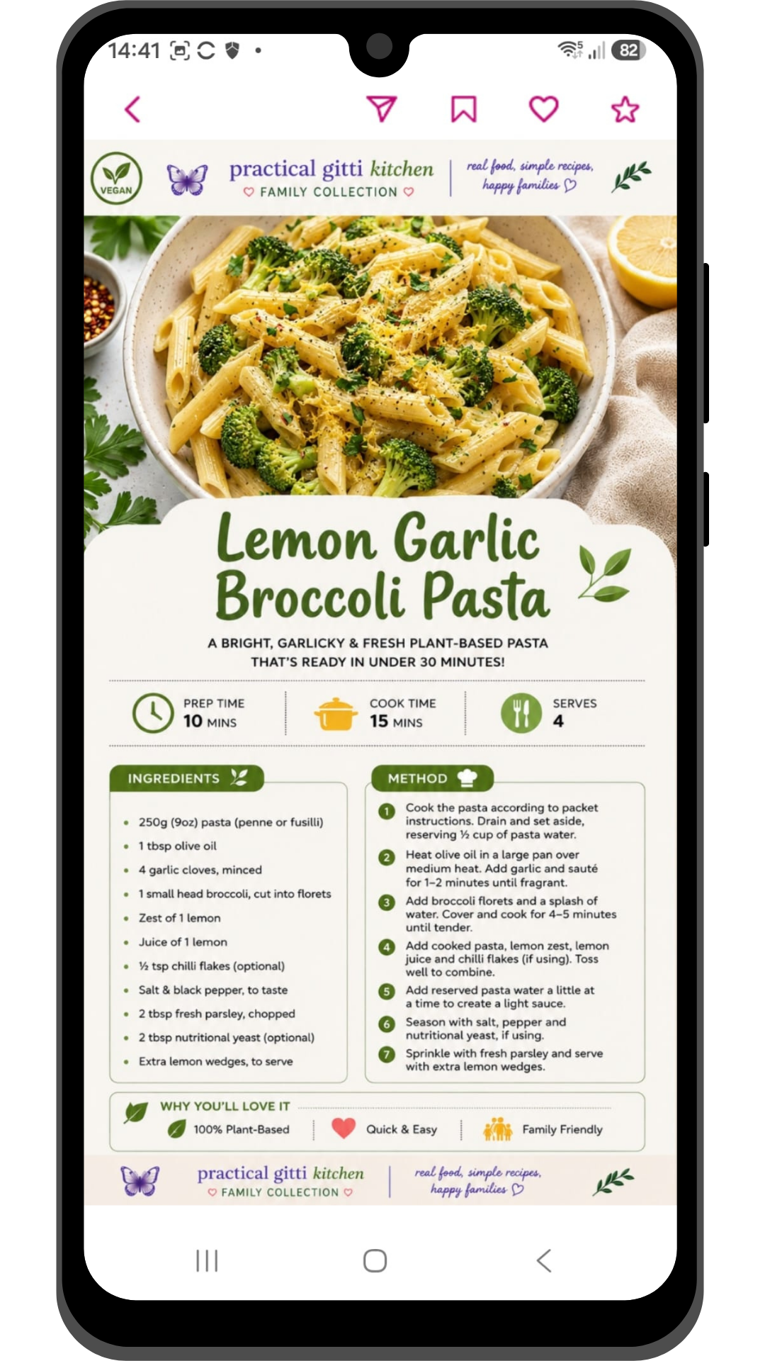 practical gitti app recipe page
