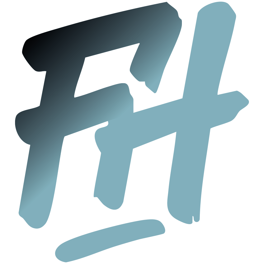 Les lettre FH, représentée dans un style graphique simplifié avec des tons de bleu.