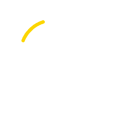 Magnifying glass with a yellow highlight on the lens.